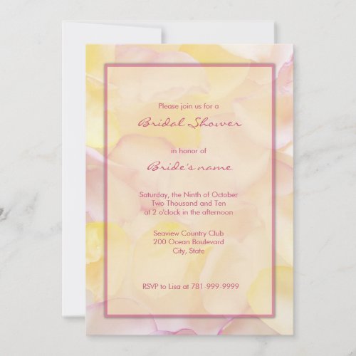 Pink and Yellow Bridal Shower Invitations