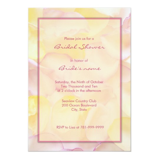 Pink And Yellow Bridal Shower Invitations 4