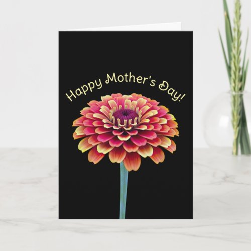 Pink and Yellow Bright Flower Mother's Day  Card