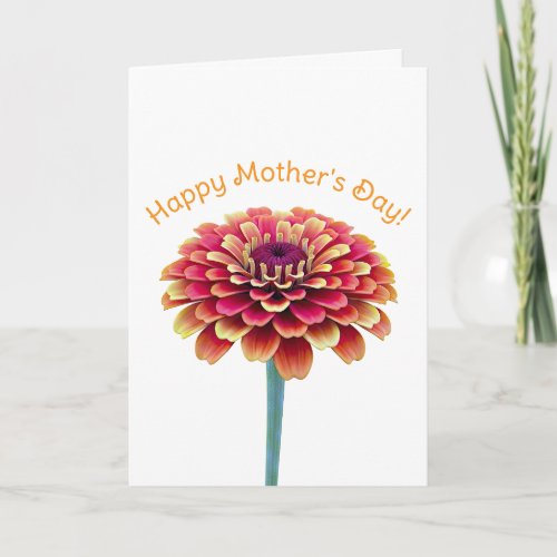 Pink and Yellow Bright Flower Mother's Day  Card