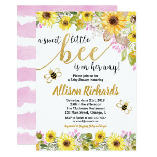 Pink And Yellow Baby Shower Invitations Zazzle