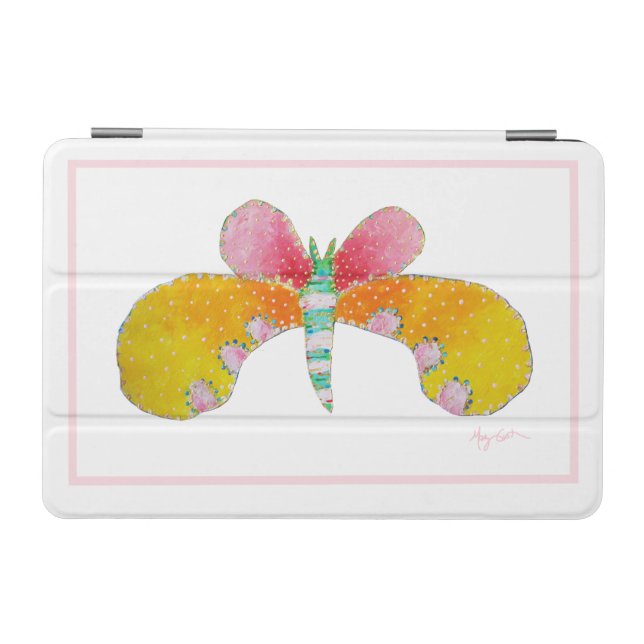 Pink and Yellow Buttercup Butterfly iPad Case (Horizontal)
