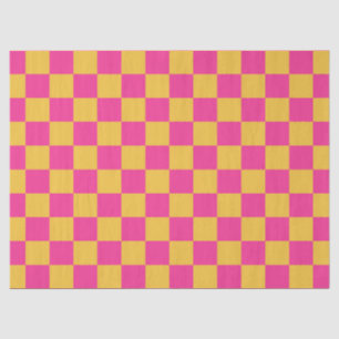 Pink and Yellow Checkerboard Tissue Paper