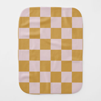 Pink and Yellow Checkered Pattern Baby Burp Cloth