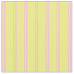 [ Thumbnail: Pink and Yellow Colored Lined/Striped Pattern Fabric ]