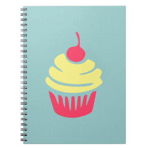 Pink and Yellow Cupcake with Cherry On Top Notebook