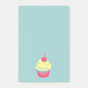 Pink and Yellow Cupcake with Cherry On Top Post-it Notes