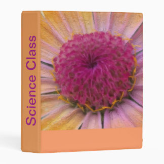 Pink and Yellow Dahlia Flower 3 ring binder