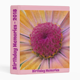 Pink and Yellow Dahlia Flower Art Binder