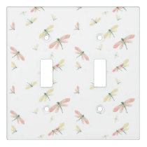 Pink and Yellow Dragonflies Double Switch Cover