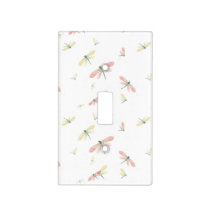 Pink and Yellow Dragonflies Single Switch Cover