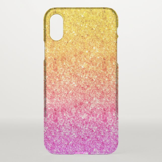 Pink And Yellow Faux Glitter Background Uncommon iPhone Case (Back)