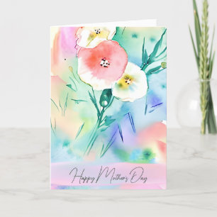 Pink and yellow floral custom Mother's Day Holiday Card