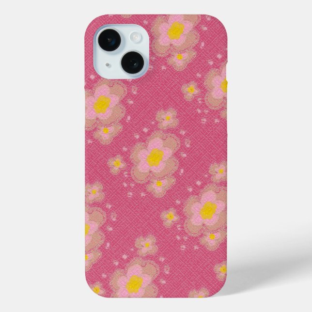 Pink and Yellow Floral design Case-Mate iPhone Case (Back)