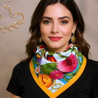 Pink and Yellow Floral Scarf