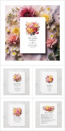 Pink and Yellow Floral Wedding