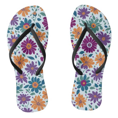 Pink and Yellow Florals Flip Flops