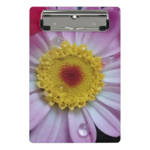 Pink and yellow flower mini clipboard