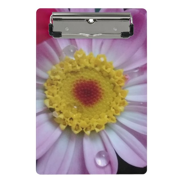 Pink and yellow flower mini clipboard (Front)
