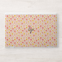 Pink and yellow flower pattern HP laptop skin