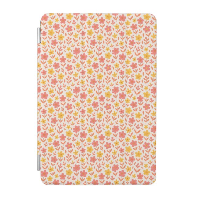 Pink and yellow flower pattern iPad mini cover (Front)