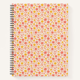 Pink and yellow flower pattern notebook
