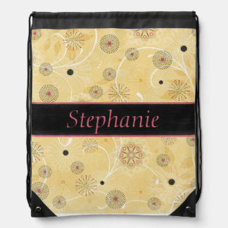 Pink and Yellow Flower Personalized Backpack