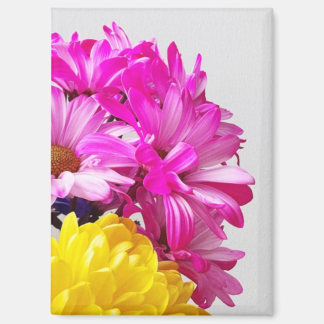 Pink and Yellow Flowers Magnet - TheDabs by Mari D (Front)