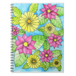 Pink And Yellow Flowers Notebook at Zazzle