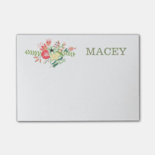 Pink and Yellow Flowers Post-it Notes