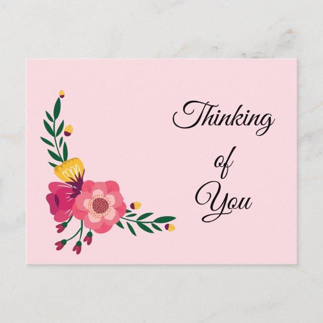 Pink and Yellow Flowers Postcard (Front)