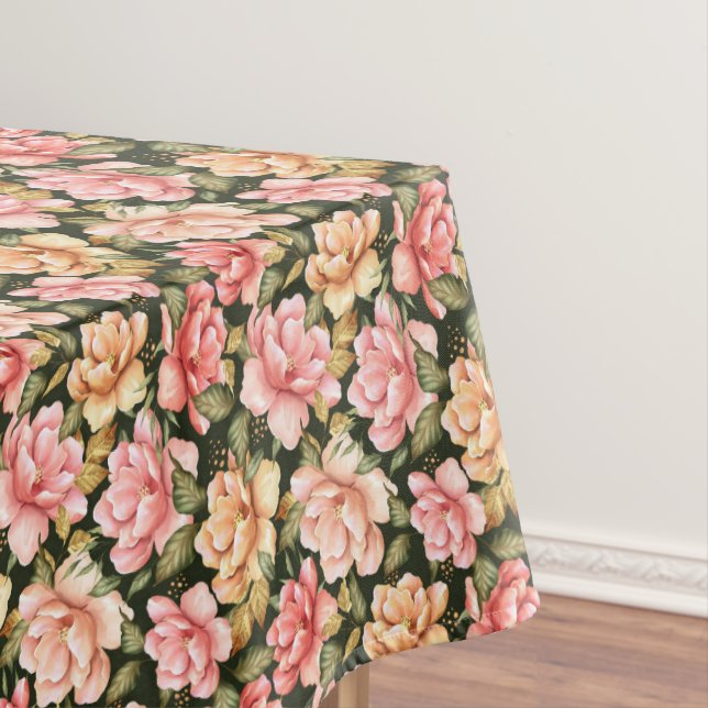Pink and yellow flowers. Romantic pattern Tablecloth (In Situ)