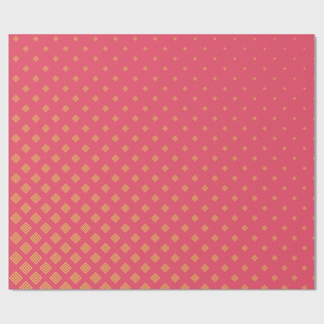 Pink and yellow geometric wrapping paper (Flat)