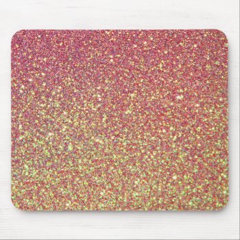Pink And Yellow Glitter Mouse Pad by gogaonzazzle at Zazzle