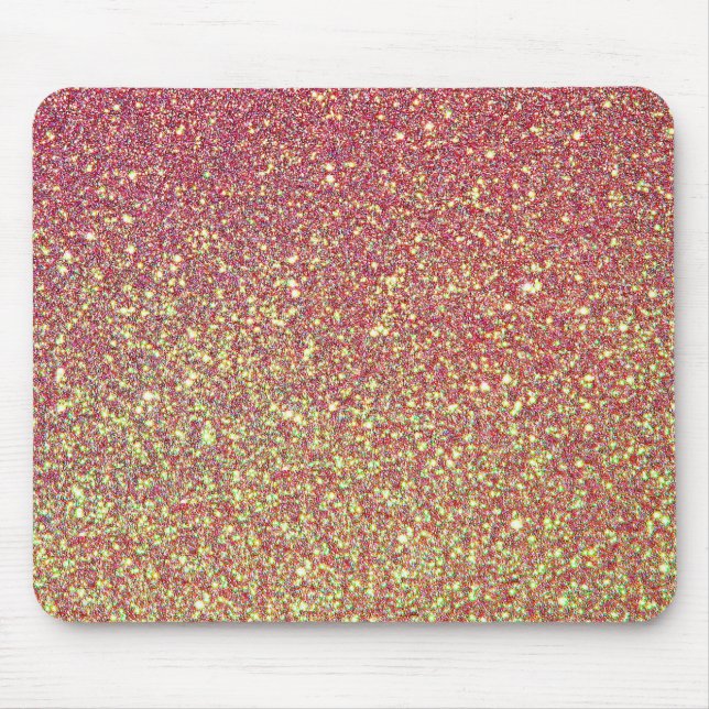 Pink And Yellow Glitter Mouse Pad (Front)