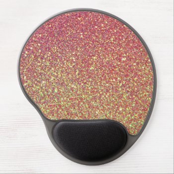 Pink And Yellow Glitter Pattern Gel Mouse Pad by gogaonzazzle at Zazzle