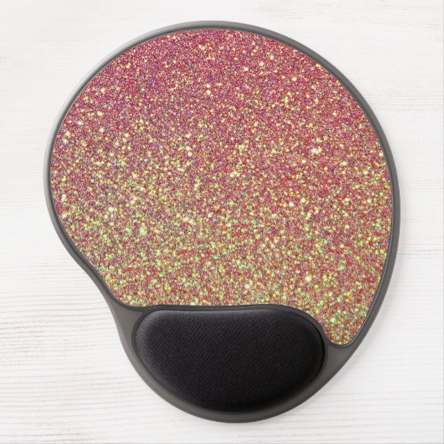 Pink And Yellow Glitter Pattern Gel Mouse Pad (Front)