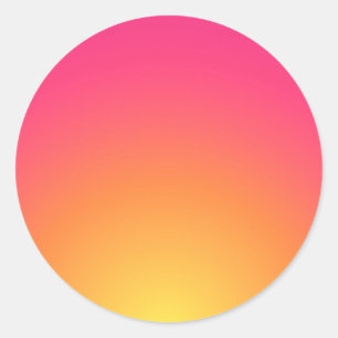 Pink and yellow gradient blank template Add Text Classic Round Sticker