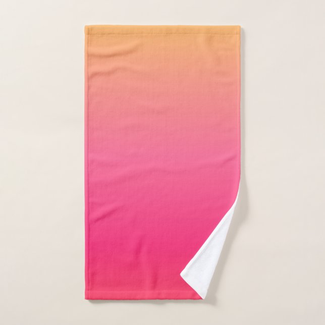 Pink and yellow gradient design bath towel set (Hand Towel)
