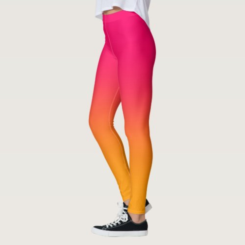 Pink And Yellow Gradient Leggings