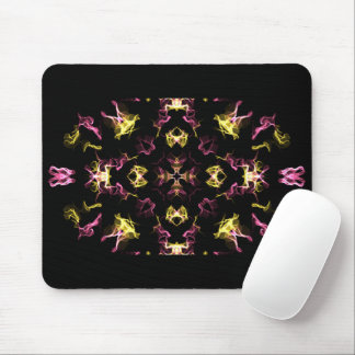 Pink and Yellow Hippie Mandala Drawing  Mouse Pad
