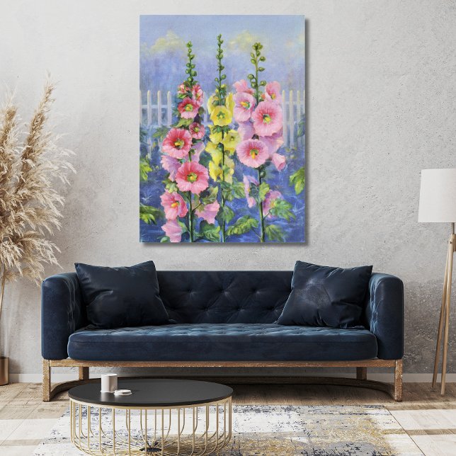 Pink and Yellow Hollyhock by Cargill, 1937 Canvas Print (Creator Uploaded)