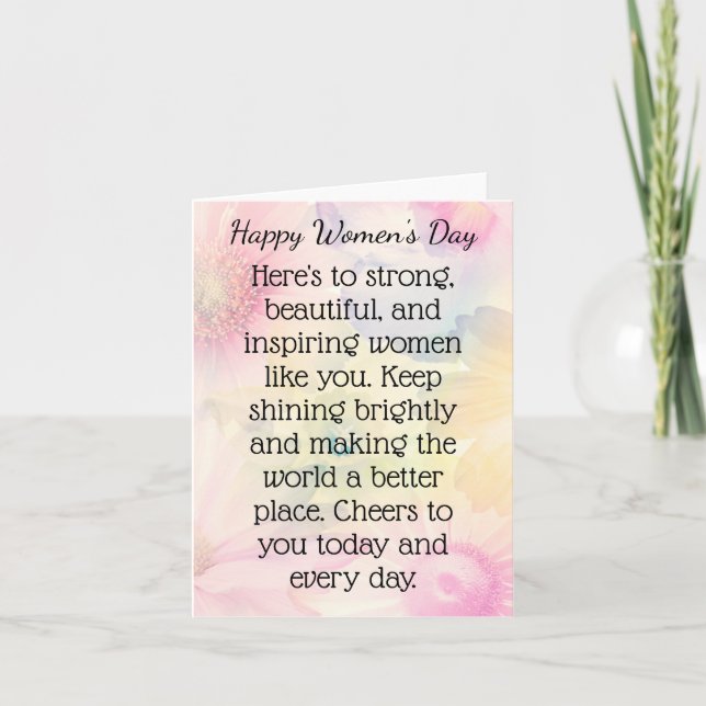 pink and yellow international women's day 2024  thank you card (Front)