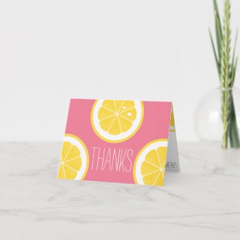 Pink And Yellow Lemon Heart Seed Thank You by OccasionInvitations at Zazzle