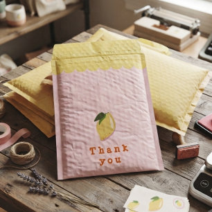 Pink and Yellow Lemon Thank You Envelope Mailers