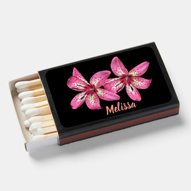 Pink and Yellow Lilies Matchbox
