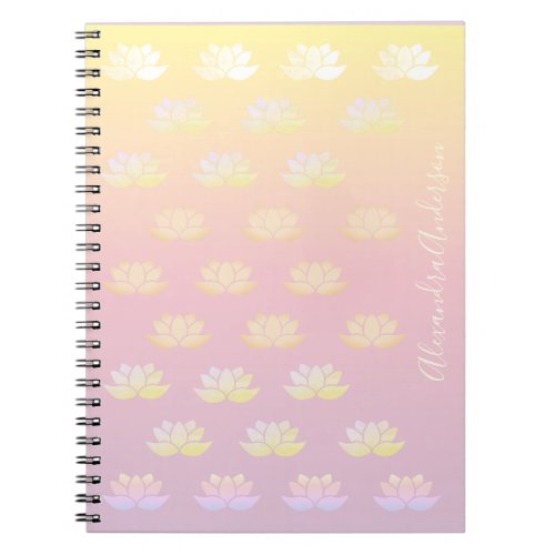 Pink and Yellow Lotus Fade Notebook