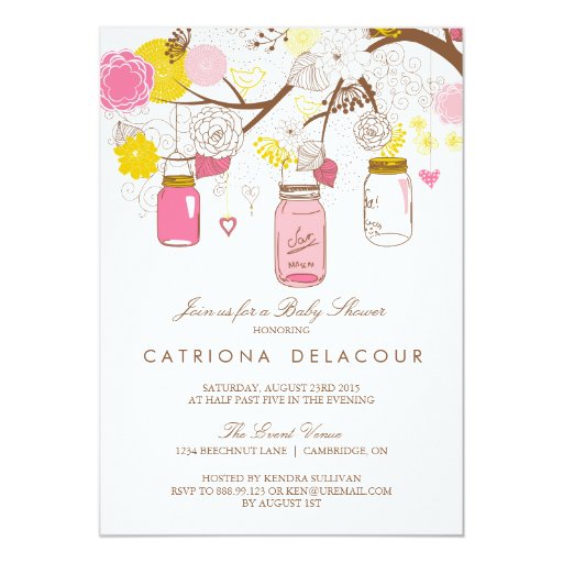 Pink And Yellow Baby Shower Invitations 8