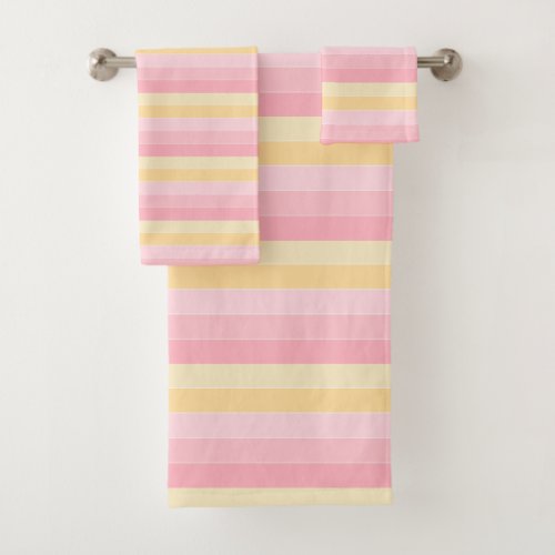 Pink And Yellow Modern Elegant Template Trendy Bath Towel Set