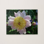 Pink and Yellow Peonies Beautiful Floral Jigsaw Puzzle